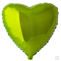 Ф Б/РИС 18" СЕРДЦЕ Металлик Lime Green